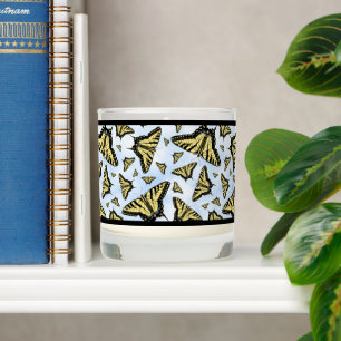 Yellow Swallowtail Butterflies Pattern Scented Candle