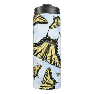 Yellow Swallowtail Butterflies Pattern Thermal Tumbler