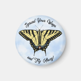 Yellow Swallowtail Butterfly Blue Sky Personalized Magnet