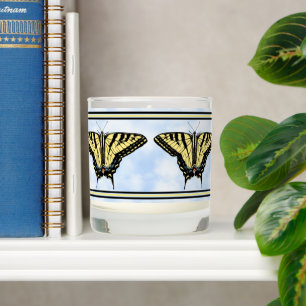 Yellow Swallowtail Butterfly Design Scented Candle