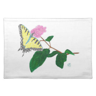 Yellow Swallowtail Butterfly Flower Placemats