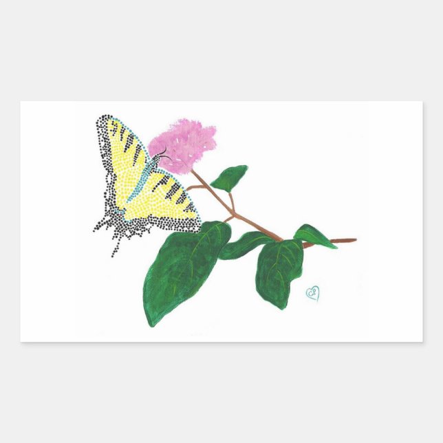 Yellow Swallowtail Butterfly Flower Stickers (Front)
