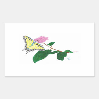 Yellow Swallowtail Butterfly Flower Stickers