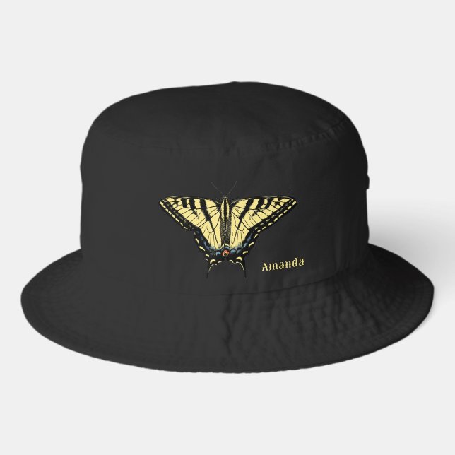 Yellow Swallowtail Butterfly Personalized Bucket Hat (Front)