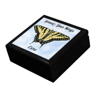 Yellow Swallowtail Butterfly Personalized  Gift Box