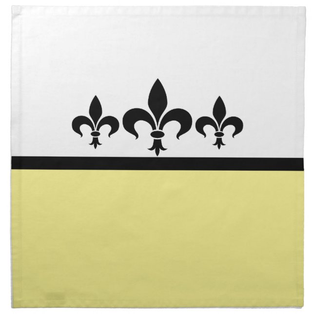 Yellow Swanky Fleur De Lis Napkins (Front)