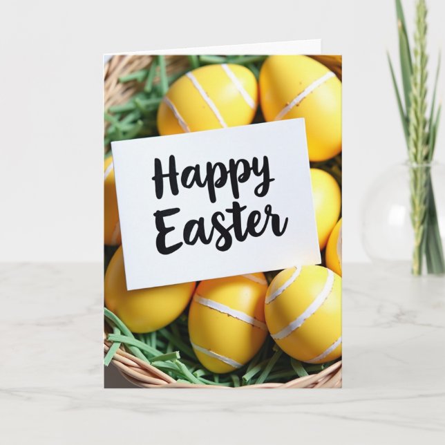 Yellow Swirls Basket Card (Front)