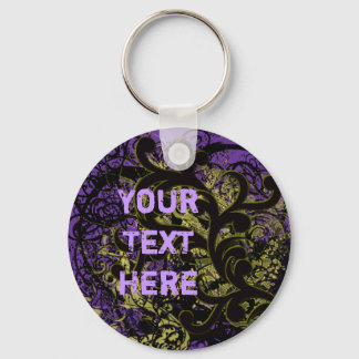 Yellow Swirls - Customized Keychain