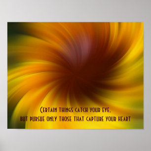 Yellow Swirls Dreams Inspirational Quote Poster