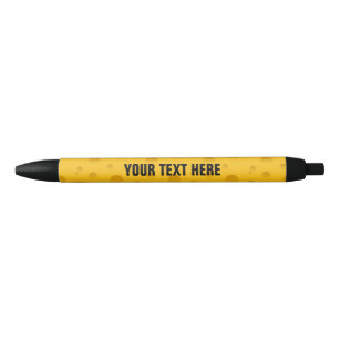 Yellow swiss cheese pattern pen with custom text