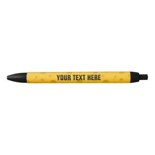 Yellow swiss cheese pattern pen with custom text