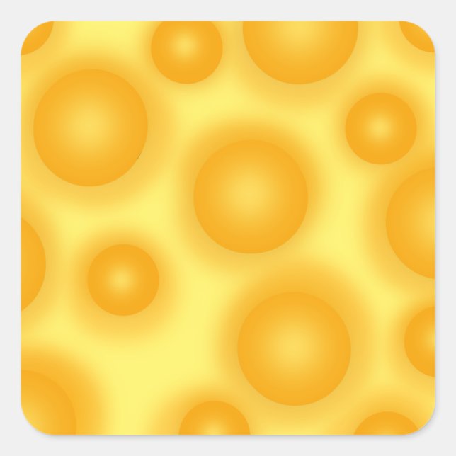 Yellow Swiss Cheese Square Sticker (Front)