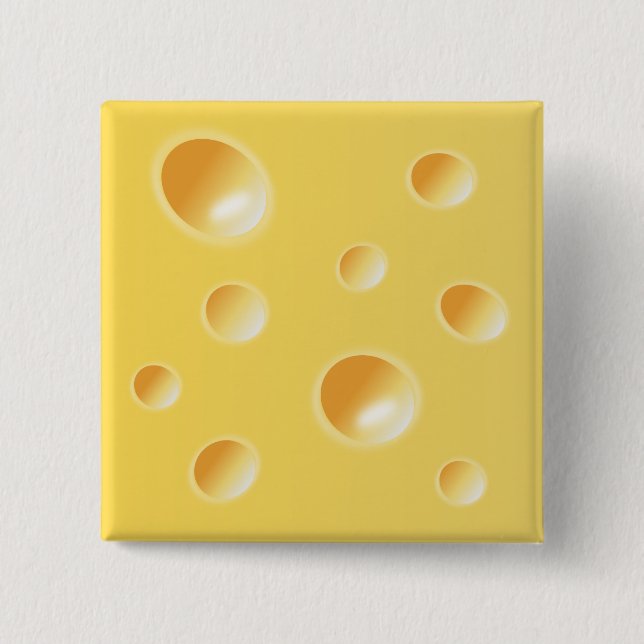 Yellow Swiss Cheese Texture Button (Front)