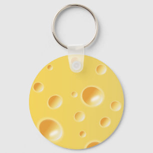 Yellow Swiss Cheese Texture Keychain