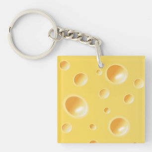 Yellow Swiss Cheese Texture Keychain