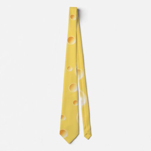 Yellow Swiss Cheese Texture Neck Tie