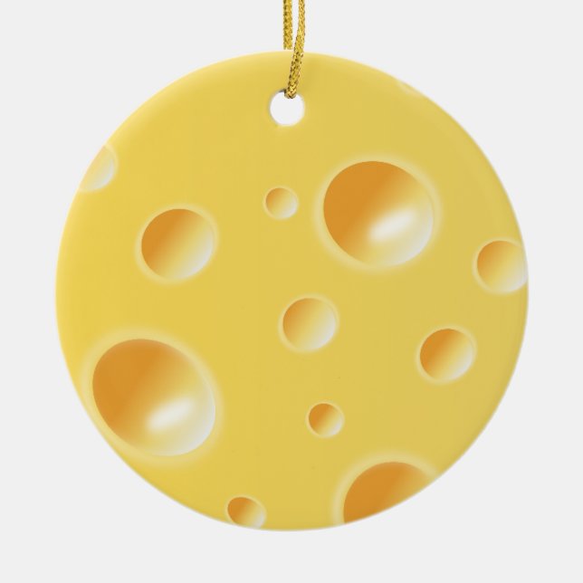 Yellow Swiss Cheese Texture Ornament (Front)