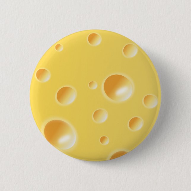 Yellow Swiss Cheese Texture Pinback Button (Front)