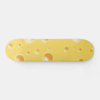 Custom name yellow swiss cheese skateboard deck