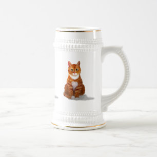 Yellow Tabby Cat Stein