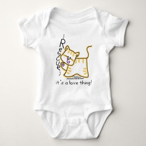 Yellow Tabby Rescueits a love thing Baby Bodysuit