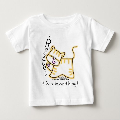 Yellow Tabby Rescueits a love thing Baby T_Shirt