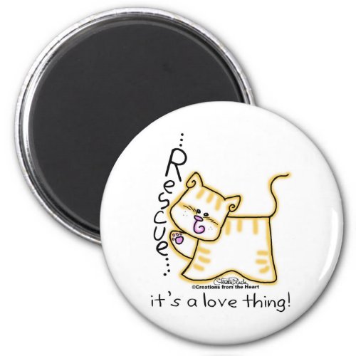 Yellow Tabby Rescueits a love thing Magnet