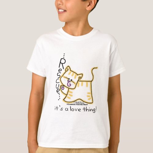 Yellow Tabby Rescueits a love thing T_Shirt