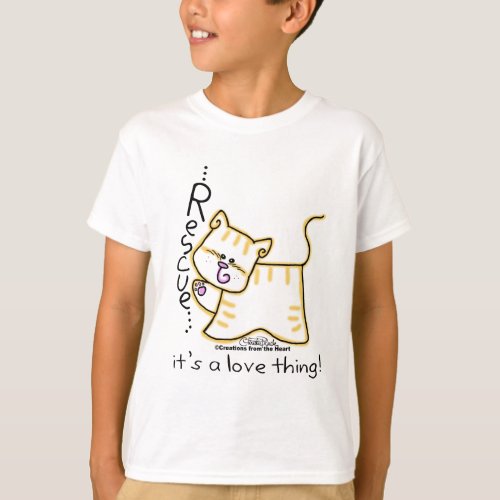 Yellow Tabby Rescueits a love thing T_Shirt