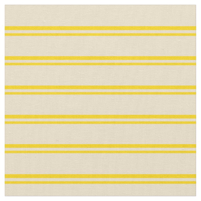 Yellow & Tan Colored Lines Pattern Fabric (Close Up)