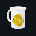 Yellow tang fish cartoon illustration beverage pitcher<br><div class="desc">Yellow tang fish cartoon illustration</div>