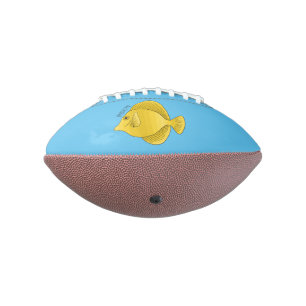 Yellow tang fish cartoon illustration football