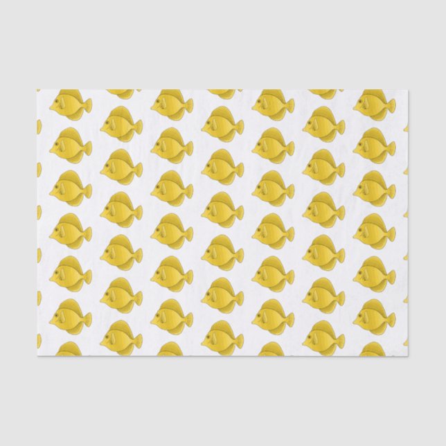 Yellow tang fish cartoon illustration tissue paper (Front)