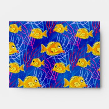Yellow Tang Tropical Fish Colorful Aquarium Envelope by DoodleDeDoo at Zazzle
