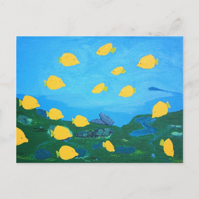 Yellow Tang Tropical Postcard (Front)