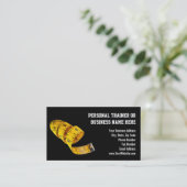 Yellow Tape Measure Personal Trainer Weight Loss Business Card (Standing Front)