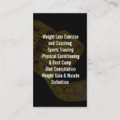 Yellow Tape Measure Personal Trainer Weight Loss Business Card (Back)