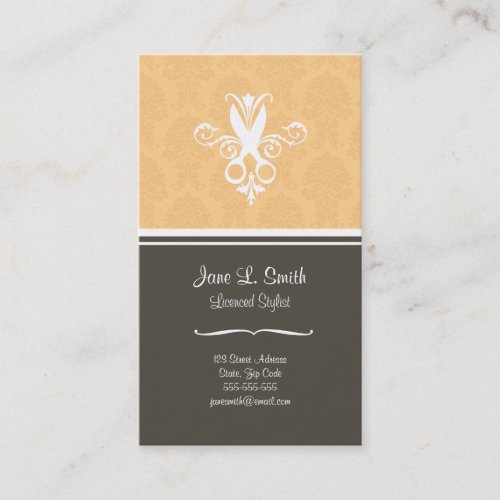 Yellow Tapestry Scissors Business Card Template