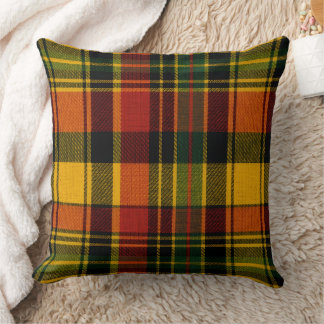 Yellow Tartan Classic Farmhouse Buffalo Plaid Throw Pillow