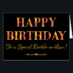 Yellow Tartan on Black Birthday for Brother-in-Law<br><div class="desc">A chic Birthday Card for a Brother-in-Law,  with Happy Birthday in red and yellow tartan lettering on a black background. This digital design is part of the Posh & Painterly 'Rangoli Collection'.</div>