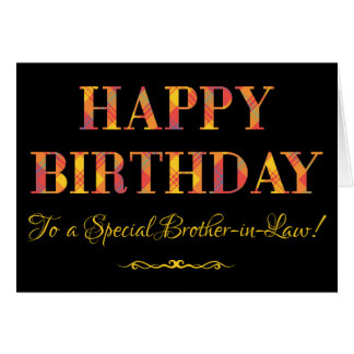 Yellow Tartan on Black Birthday for Brother-in-Law Cards