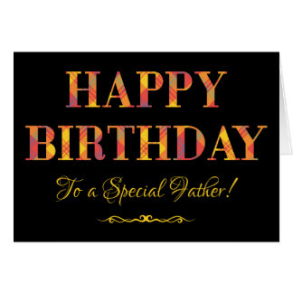 Yellow Tartan on Black Birthday for Father Cards