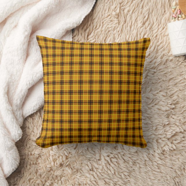 Yellow Tartan Plaid throw Pillow (Blanket)