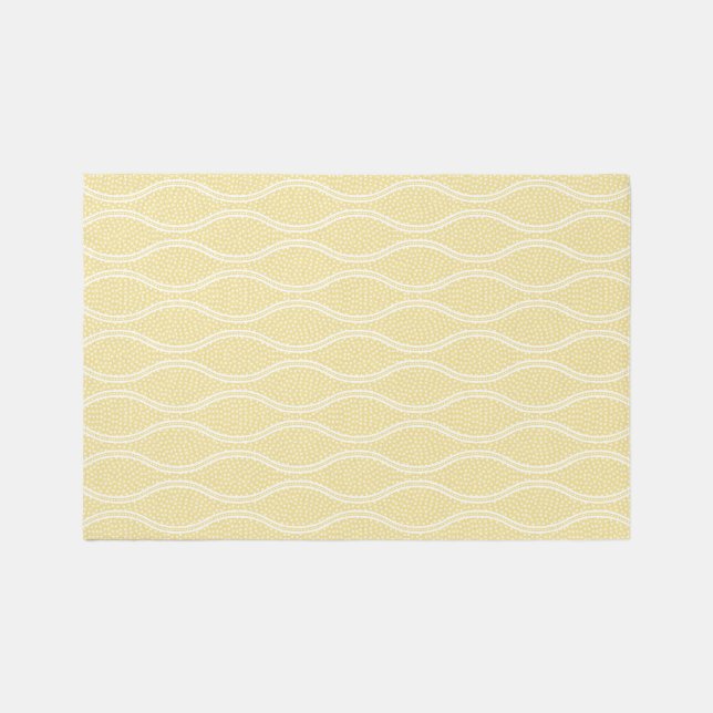 Yellow Tatewaku Same Komon (large scale) Rug (Front)