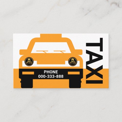 Yellow Tax Cab Car Driver Business Card