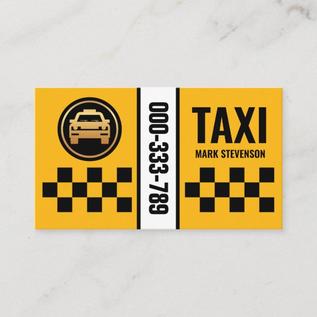 Yellow Taxi Boxes Chauffeur Business Card (Front)