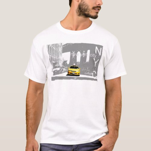 Yellow Taxi Brooklyn Bridge New York City Nyc T_Shirt