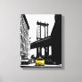 Yellow Taxi Brooklyn Bridge Nyc New York City Art Canvas Print