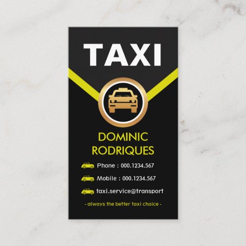 Yellow Taxi Buttons V_Trapezium Business Card