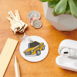 Yellow Taxi Cab City Transportation Keychain
